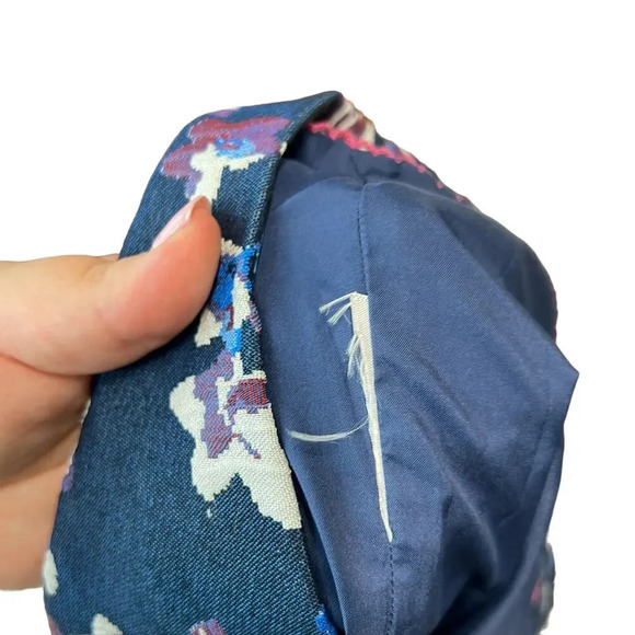 Anthropologie Maeve Cardana Mini Skirt Floral Brocade  Blue Purple Size US 4 - Picture 9 of 9